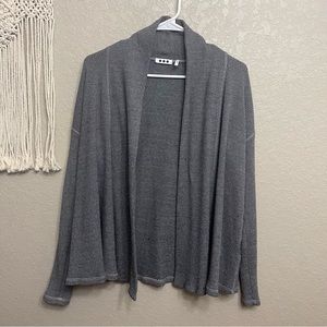 THREE DOTS sz S Gray Long Sleeve Open Drape Front Cardigan